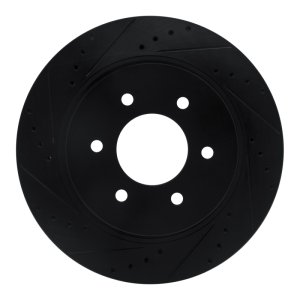 Nissan Titan XD Brake Rotor (1) - Front Left - R1 Concepts - Drilled & Slotted - Black - `16-`24 Nissan Titan XD Brake Rotor (1) - Front Left - R1 Concepts - Drilled & Slotted - Black - `16-`24